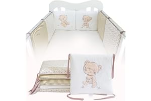 GENERISCH Générique Set di 6 cuscinetti per bordi traspiranti e morbidi, elastici, per evitare urti, lavaggio (orso marrone chiaro)