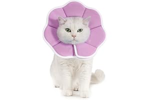Avont Soft Cat Recovery Cone Collar, Adjustable Lightweight Kitten E-Collar for Small Dogs, Comfortable Neck Donut Stop Licking Scratching After Surgery -Purple(XS)