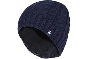 HEAT HOLDERS - Womens Thermal Fleece Lined Cable Knit Winter Beanie Hat 3.4 tog