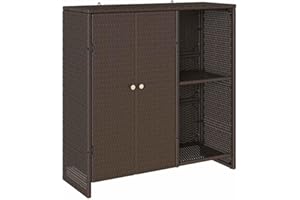 vidaXL Armario de Almacenamiento Marrón 100 x 36 x 102 cm de Ratán, Muebles de Exterior Modernos con Acabado Texturizado, Resistentes a los UV. Ideal para Jardín, Conservatorio o Garaje. También sirv