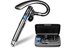 BOYTOND Headset Bluetooth 6.1 Kabellos Kopfhörer mit CVC8.0 Mikrofon 100 Std Spielzeit Freisprech Handy Headset 1,5 std Schnellladung LED Ladebox Zwei-Geräte-Verbindung Ohrhörer für Autofahren/Business/Büro