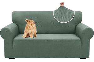 YSTELLAA Copri Divano 2 Posti Con Braccioli, Jacquard Copridivani Elasticizzati, Universale Moderno Sofa Cover, Antiscivolo, Lavabili, Rimovibile, Verde Chiaro