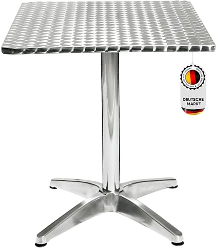 BTEXPERT Barhöhentisch Aus Aluminium – Klappbar, 114,3 Cm Hoch, Für Drinnen & Draußen – Ideal Für Restaurant, Terrasse, Balkon