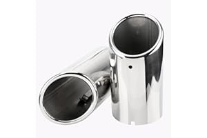 GÉNÉRIQUE Lot de 2 Embouts d'échappement for Voiture, compatibles avec Audi A4 B8 A3 A1 Q5, VW Tiguan, Volkswagen Passat B7 CC, Accessoires de Garniture d'échappement(Silver)