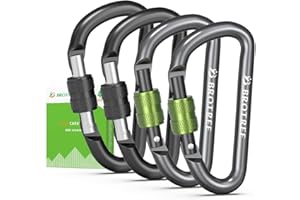 Brotree Mały Karabińczyk z Makrętką Karabińczyk Blokujący - 6cm Aluminiowe Kształt D