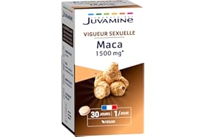 JUVAMINE - Maca 1500 mg - Tonus et Vigueur Sexuelle - Soutient les Performances Physiques et Mentales - 30 Comprimés - Programme de 30 Jours - Vegan - Fabriqué en France