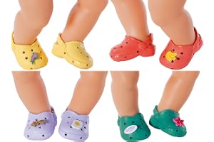 BABY born Holiday Shoes with Pins for 43 cm Doll - Four Colourful Decorative Accents - Easy for Small Hands, Creative Play Promotes Empathy & Social Skills, For Toddlers 3 Years & Up
