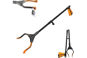 ALOCH 32" inch - Litter Pickers Grabber Stick for Disabled, Long Reach Grabber Stick Heavy Duty, Kids Litter Pickers for Children & Adults, Helping Hand Grabber & Picker Upper Grabber (Orange)