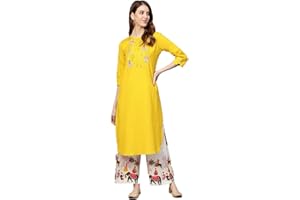 KARTUTVA Kurti Set für Damen, indisches Partykleid, Kurta-Tops mit Hose, Palazzo-Hosen-Set