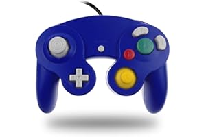 TechKen Controlador de Gamecube con cable GC, controlador de juego de joystick Super Smash Bros Controlador NGC Gamepad Joypad para Wii U Switch PC Gamecube azul
