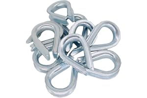 CHRISTOPH PALME LEUCHTEN 10x Kausche 10mm DIN 6899 Form B Stahl verzinkt Drahtseil-Zubehör Stahlseil Tauwerk Metall Kausch Seil-Öse Seilkausche