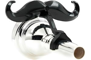 Brasstache - Clip-on Mustache for Small Shank Trombone or Baritone Mouthpiece