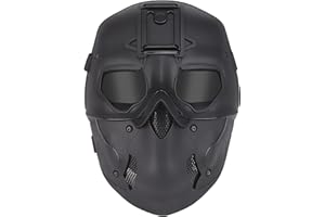 JOYASUS Máscara táctica para paintball, lente ahumada, calavera, máscara de cara completa para Halloween, caza, juego de guerra CS