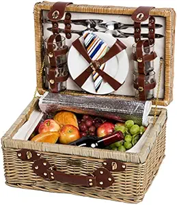 Willow Picnic Basket w Leather Appointments