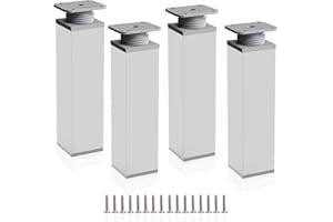 Rusoz Adjustable Cabinet Legs, 4 Pcs Legs for Furniture 200mm Adjustable Height 0-20mm Aluminum Alloy Table Legs for Desk,Sofa and DIY Furniture