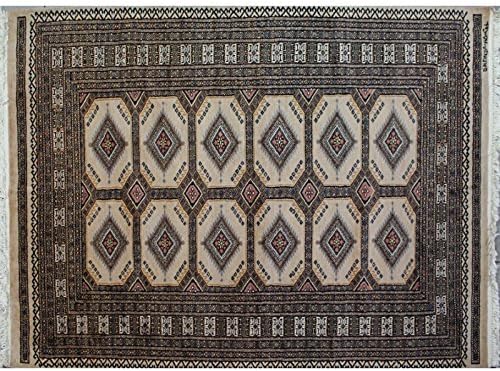 123x184cm Bokhara rug original hand knotted carpet in wool and silk hand made in colours sand, grey, brown