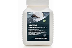 ‎WELTECKE Weltecke Basisches Badesalz 700 g | Basen-Bad zur Entgiftung & Entsäuerung | Made in Germany | 100% vegane Haut-Pflege | Perfekt für ein Vollbad, Sitzbad, Fußbad oder Handbad | Wellness-Badesalz