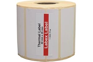Labex Label - Etiquetas termicas 60x25 mm adhesivas - 1 Rollo: 1000 piezas de etiquetas adhesivas para impresora térmica - etiquetas zebra/etiquetas codigo barras/etiquetas envio