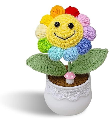 Set Pocket Hug Tournesol Et Abeille – Peluches Crochetées Porte-bonheur Pour Courage