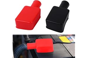EUYKQNOI Bornes de Batterie Couvre, 2 Pièces Capuchon Battery Terminal, Caoutchouc Bornes Bouchon Protecteur, Borne de Batterie Couvercle Isolant, pour Voitures, Camions, Moto
