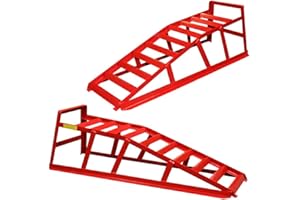 JOMAFA Set de rampas para Coche Par de rampas Elevadoras Capacidad 2 toneladas portatiles Extra Sólidas y Ancha Elevador para Coches, 2 Unidades