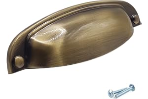 M4TEC Coquille Coupe Cuisine Armoire Porte Poignées Placard Tiroir Chambre Meubles Tirer Laiton Antique. Série VD8: Entraxe 96 mm