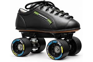 Jaspo Bolt Pro 30 Quad Skates with Rubber Wheels Fixed Body Roller Shoe Skates Approximate for Training & Practice Purpose for Beginners (All Age Group) (Black, Junior 13 UK (Foot Length (21.5 cms)