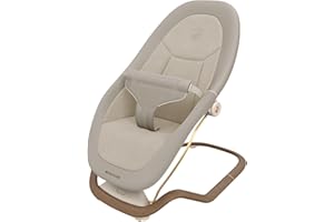 Maxi-Cosi Dove, Baby Bouncer, 0-3 Years, 0-15 kg, Lightweight Baby Bouncer, Foldable, Portable, Natural Bouncing, 3 Recline Positions, Eco Care 100% Recycled Fabrics, Elegance Beige