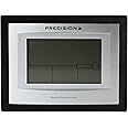 Precision Silver LCD Radio Controlled Alarm Clock, Black