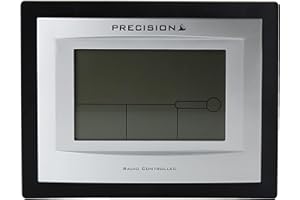 Precision Silver LCD Radio Controlled Alarm Clock, Black