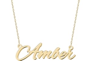 UMAGICBOX Exquisite Personalized Name Necklace|Choose from 14 Font Styles|Customizable 18K Gold Plated Stainless Steel & Sterling Silver Pendant|Unique Gift for Her