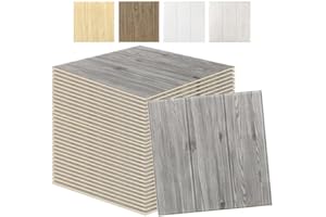 Swehooirt 60PCS Grey Wood Panels for Walls Peel and Stick Wall Panels Self Adhesive Panelling for Living Room Bedroom Ceiling Tiles Hallway Bathroom Wallpaper Waterproof