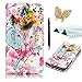 Produktbild iPod Touch 5 Handyhülle, iPod Touch 6 Hülle, TOUCASA® Geprägtes Buntes Tier und Blume Premium PU Leder Flip Wallet Schutzhülle Stoßfest Bumper mit Kartenhalter Klappständer Magnetic Case Hülle für Apple iPod Touch 6/iPod Touch 5 + Gratis Touch Stylus Pen & Staubstecker-Bunter Elefant