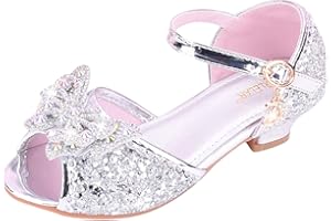 FGUUTYM Prinzessin Schuhe MäDchen 32 - mit Absatz Tanzschuhe Lederschuhe Festliche Performance Cosplay Schuhe Party Aufführung Fasching Tanzball Kostüm Zubehör Karneval Verkleidung 26-38