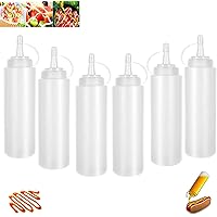 DERU Squeeze Flasche aus Kunststoff, 6 Stück 8oz Plastik Quetschflasche, Condiment Flaschen - BPA Frei…