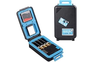 LENSGO custodia per scheda di memoria per fotocamera, custodia rigida per schede di memoria, impermeabile, antiurto, compatta, per 3 batterie per fotocamera, 3 XQD o 3 schede CF, 6 schede SD