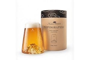 Alaskan MAKER Verre long 450ml - Borosilicate de qualité supérieure soufflé artisanalement avec les montagnes en relief | Cocktail, bière ou soft TOPOGRAPHIC (Etna)