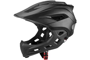 SUPYINI Casque de vélo intégral 2 en 1 pour enfants - Casque de vélo tout-terrain pour enfants et jeunes - Pour VTT, BMX, skateboard avec mentonnière amovible, 13 aérations