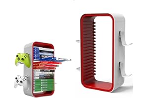 WIGMOA BGGCHEECA OYO-1 Tour de Rangement Compatible Avec PS5/Xbox Series S et X/Switch - Organiseur Universel de Disques Vidéo Avec Support Pour 4 Manettes et Boîte de Disque