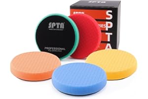 SPTA 5tlg 125mm Polierschwämme Wachs Schwämme Auto Polierpad Polieren Pad, Polierschaum Set für Exzenter Poliermaschine Schleifmaschine - Profiset