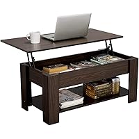Yaheetech Lift Up Couchtisch, Wohnzimmertisch mit Ablagefach, Beistelltisch, Kaffeetisch, Holztisch, aufklappbar