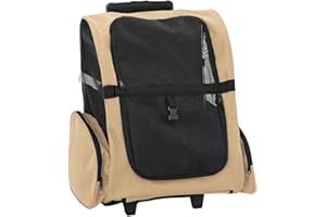 vidaXL Carrello per Animali 3 in 1 Design Sabbia 48x32x(57-106) cm Tessuto Oxford