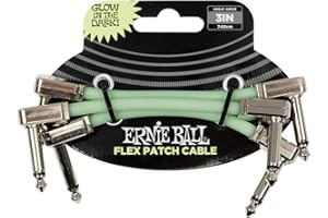 Ernie Ball Cavo patch Flex da 7,5 cm - si illumina al buio - Confezione da 3
