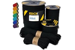 ‎EDCX EdcX Paracord 4 mm, 35+ Volltonfarben (10 m, 15 m, 30 m, 50 m, 100 m, 300 m) | Ideal zum Basteln, Camping, Outdoor | 100% Nylonseil 4 mm| Paracord 550 Typ III