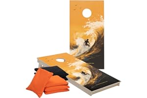 Wicked Wood Cornhole Set, 120 x 60 cm, Game with Blind Holes, Set of Boards Officially Licensed by ACL, 2 x 4 Cornhole Bags, for Outdoors