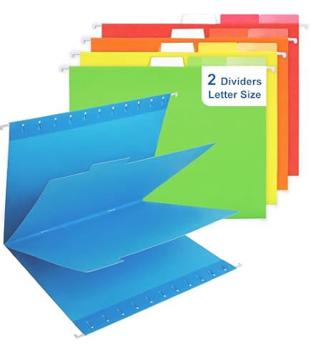 Ultimate Office MagniFile Hanging File Folders - Letter Size V-Base With Magnified Index Tabs, Set Of 10