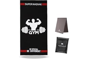 super NADIAK Asciugamano Palestra in Microfibra Ultra Assorbente Telo Sportivo per Fitness, Sala Pesi, Yoga - Uomo/Donna - Rapida Asciugatura - Design Moderno (50x100 cm)