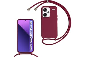 MBSLFY Silikon Handykette für Xiaomi Redmi Note 13 Pro Plus 5G Necklace Hülle mit Band, Verstellbarer Halskette Handyhülle, Handyhülle für zum Umhängen, Redmi Note 13 Pro+ Case mit Schnur, Rot