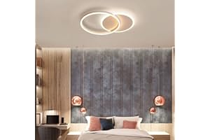 WHLL groß deckenleuchten 54W deckenlampe deckenlampe dimmbar mit fernbedienung 3000K-6000K deckenleuchte modern für schlafzimmer lampen deckenleuchte esszimmer (weiß, 2 Ringe)