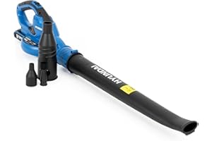 Hyundai 20V Cordless Leaf Blower with 2.0Ah Lithium-ion Battery & Charger, Lightweight Garden Blower with Long/Short Tube, Air Duster & Detail Brush